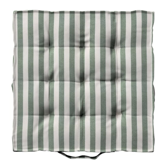 Poduszka na krzesło Kuba, zielono białe pasy (1,5cm), 50 x 50 x 10 cm, Quadro Inna marka