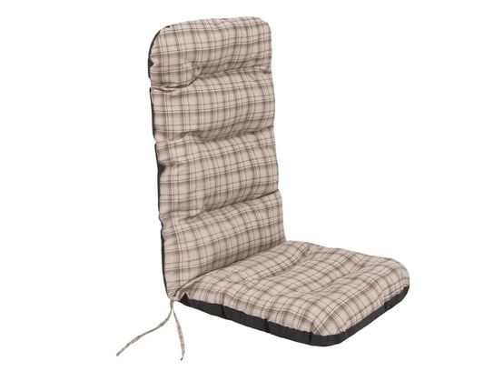 Poduszka na krzesło ogrodowe, Basia, Beż kratka, 48x48x75 cm HobbyGarden