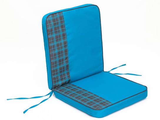 Poduszka na krzesło ogrodowe, Coffee Low, Niebieska krata bok, 47x97 cm HobbyGarden