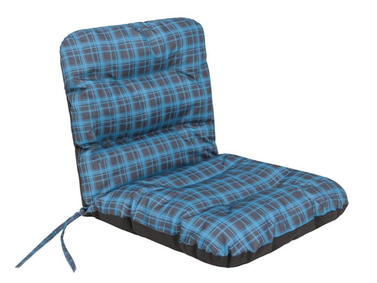 Poduszka na krzesło ogrodowe, Natalia, Niebieska w kratkę, 48x48x48 cm HobbyGarden