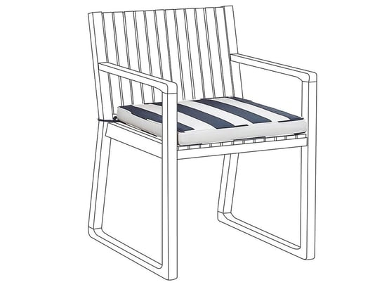 Poduszka na krzesło ogrodowe niebiesko-biała SASSARI Beliani