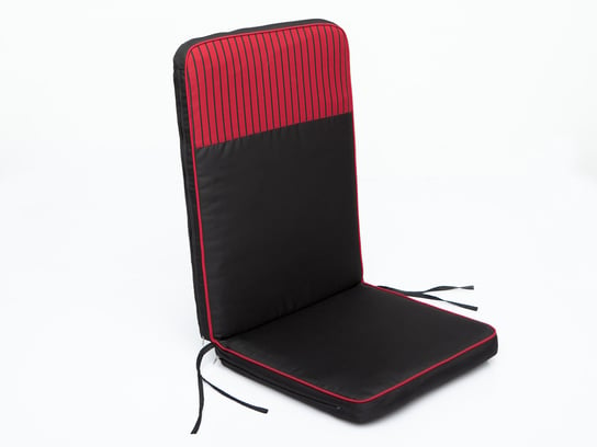 Poduszka na krzesło ogrodowe, Rio, Czarna z czerwonym, 47x113 cm HobbyGarden