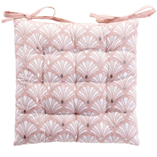 Poduszka na krzesło, pikowana, 40 x 40 cm, różowa, wzór roślinny Douceur d'intérieur
