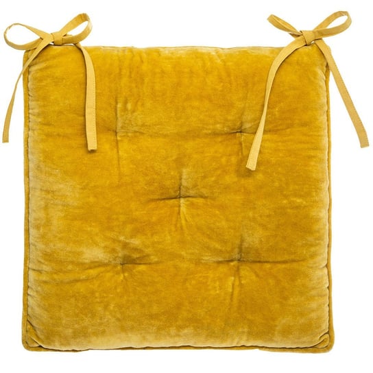 Poduszka na krzesło welurowa ATMOSPHERA, żółta, 38x38 cm Atmosphera