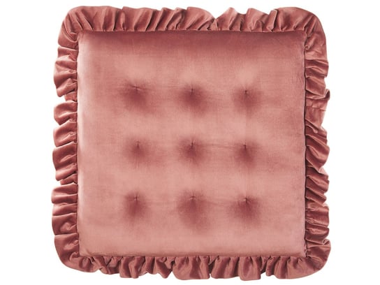 Poduszka na krzesło welurowa kwadratowa 40 x 40 cm różowa KALANCHOE Beliani