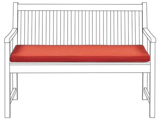 Poduszka na ławkę ogrodową 112 x 54 cm czerwona VIVARA Beliani