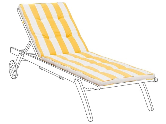 Poduszka na leżak ogrodowy żółto-biała CESANA Beliani