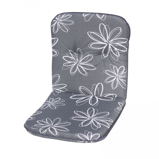 Poduszka na niskie krzesło SCALA - szara z kwiatami sun garden
