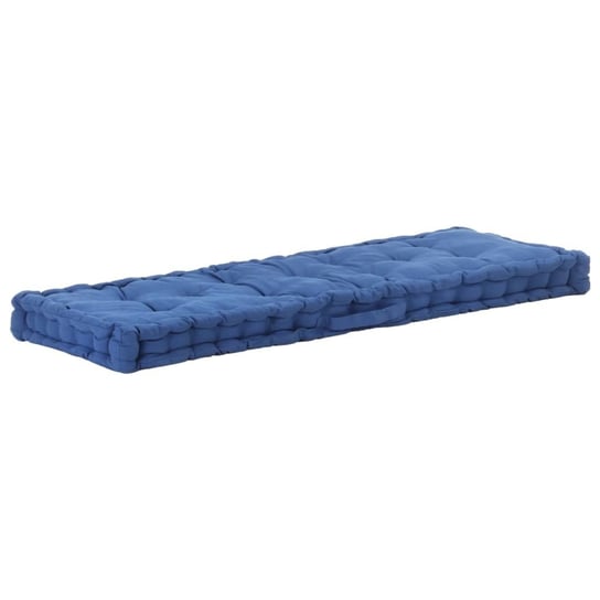 Poduszka na podłogę lub palety, bawełna, 120x40x7 cm, błękitna vidaXL