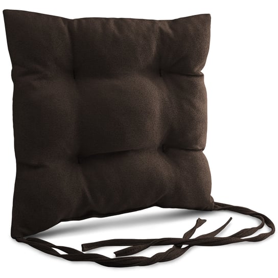 Poduszka ogrodowa na krzesło 40x40 cm w kolorze ciemnobrązowym ze sznureczkami do przywiązania POSTERGALERIA