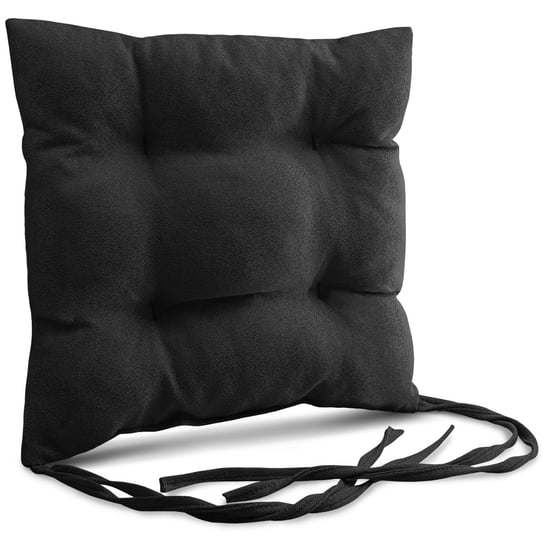 Poduszka ogrodowa na krzesło 40x40 cm w kolorze czarnym ze sznureczkami do przywiązania POSTERGALERIA