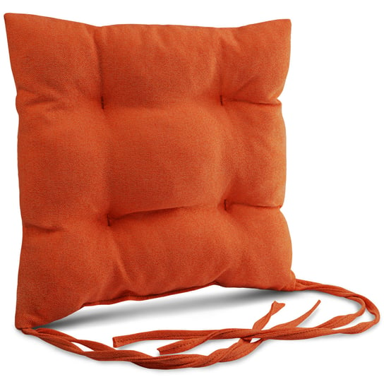 Poduszka ogrodowa na krzesło 40x40 cm w kolorze pomarańczowym ze sznureczkami do przywiązania POSTERGALERIA