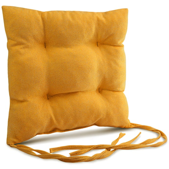 Poduszka ogrodowa na krzesło 40x40 cm w kolorze żółtym ze sznureczkami do przywiązania POSTERGALERIA