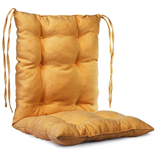Poduszka ogrodowa na krzesło 50x100 cm w kolorze żółtym ze sznureczkami do przywiązania POSTERGALERIA