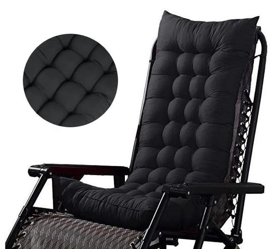 Poduszka Ogrodowa Na Krzesło Fotel Pikowana 110X60 Czarna Domidekor