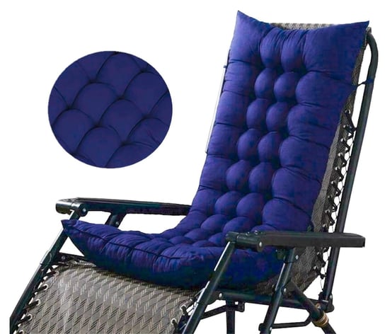 Poduszka Ogrodowa Na Krzesło Fotel Pikowana 110X60 Granatowa Domidekor