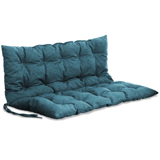 Poduszka ogrodowa na ławkę, huśtawkę 95x120 cm w kolorze niebieskim ze sznureczkami do przywiązania POSTERGALERIA