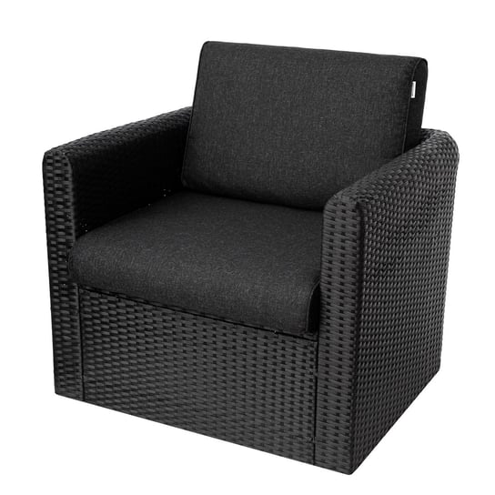 Poduszka ogrodowa Nel na fotel z technorattanu 50x50 cm kolor czarny R1 Inna marka