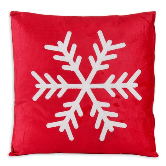 Poduszka ozdobna, Merry Merry, Śnieżynka, Czerwona, 39 cm Empik