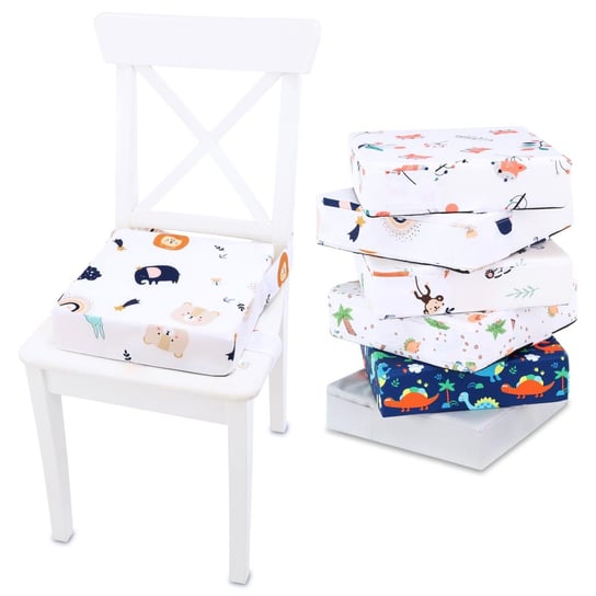 Poduszka podwyższająca dla dziecka 32x32x8 cm - Siedzisko na krzesło dziecięce z bawełny Tęcza Totsy Baby