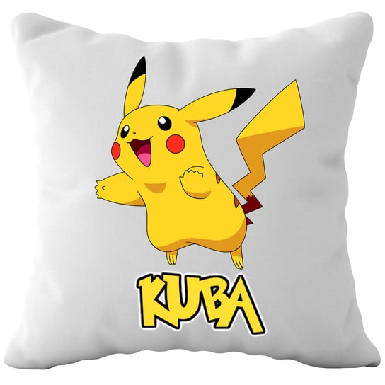 Poduszka Pokemon Pikachu z Nadrukiem 40x40cm z Napisem Dziecięca Jasiek Inna marka