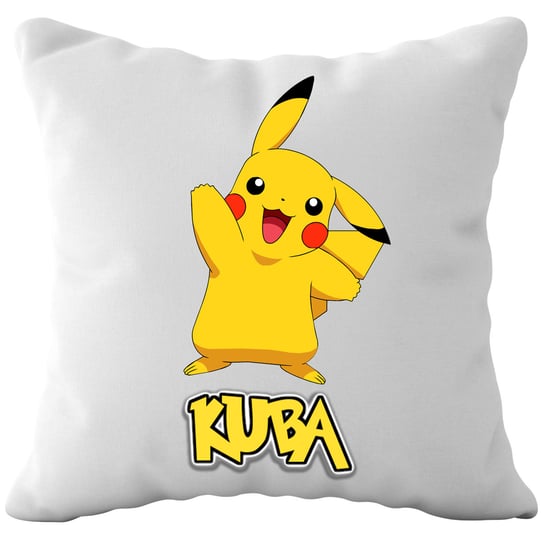 Poduszka Pokemon Pikachu z Nadrukiem 40x40cm z Napisem Dziecięca Jasiek Inna marka