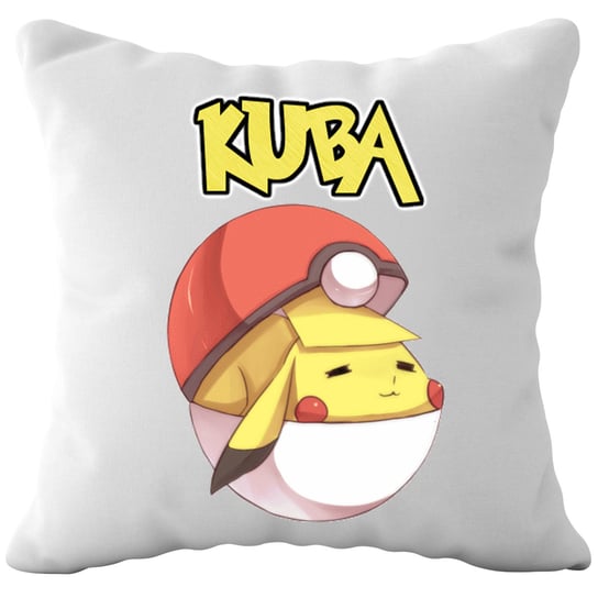 Poduszka Pokemon Pikachu z Nadrukiem 40x40cm z Napisem Dziecięca Jasiek Inna marka