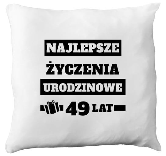 Poduszka prezent na czterdzieste dziewiąte urodziny, 49 lat + imię, 3 hiperprezenty