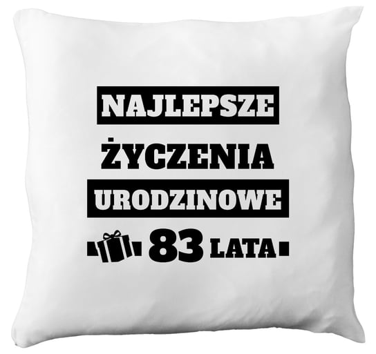 Poduszka prezent na osiemdziesiąte trzecie urodziny, 83 lata + imię, 3 hiperprezenty