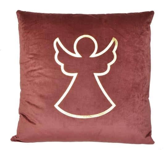 Poduszka różowa ze złotym aniołem, 45x45cm Ewax