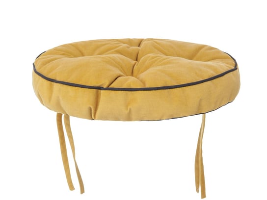 Poduszka siedzisko na krzesło okrągła, Zośka Fancy, Żółta, 38 cm HobbyGarden