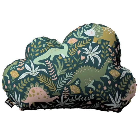 Poduszka Soft Cloud z minky, Dinozaury na zielonym tle, 55x15x35cm, Magic Collection Yellow Tipi