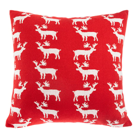 Poduszka Świąteczna Funny Deer 50X50 Cm Czerwona Komfort
