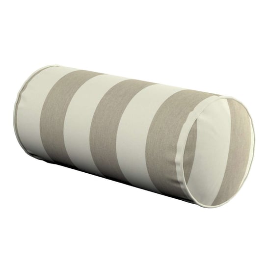 Poduszka wałek prosty, beżowo-białe pionowe pasy (5,5cm), Ø16 × 40 cm, Quadro Dekoria