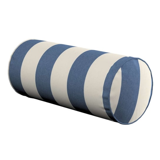 Poduszka wałek prosty, niebiesko-białe pionowe pasy (5,5cm), Ø16 × 40 cm, Quadro Dekoria