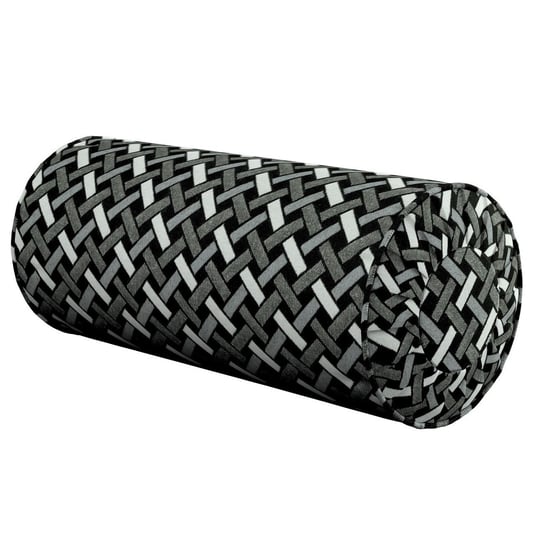 Poduszka wałek z zakładkami, czarno-biały, Ø20x50 cm, Black & White Dekoria