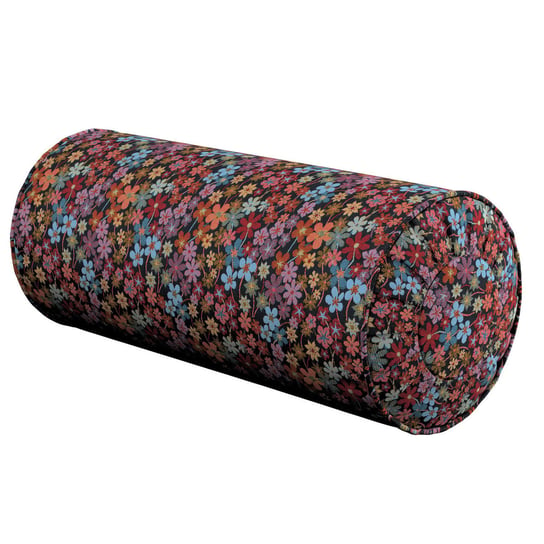 Poduszka wałek z zakładkami, kolorowe kwiaty na czarnym tle, Ø20 x 50 cm, Intenso Premium Inna marka