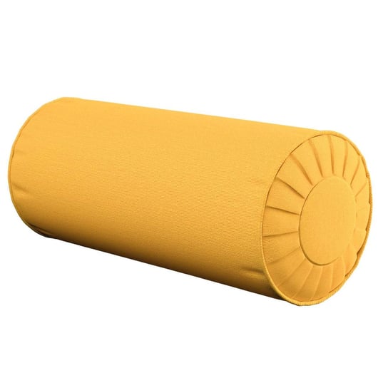 Poduszka wałek z zakładkami, żółty, Ø20 × 50 cm, Loneta Dekoria