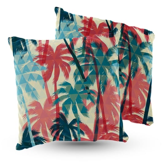 Poduszka welur kolorowe palmy 5made