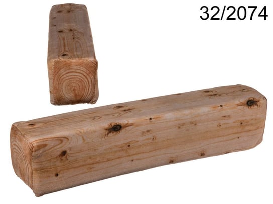 Poduszka z nadrukiem, Drewniana belka, brązowa OOTB