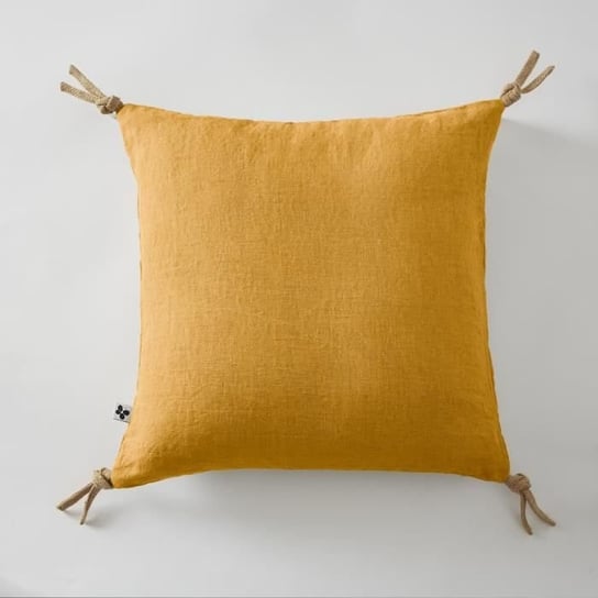 Poduszka z pomponem lnianym Lava 45x45 cm Soline żółta Inna marka