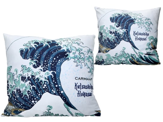 Poduszka z wypełnieniem/suwak - Hokusai Katsushika, Wielka fala w Kanagawie (CARMANI) Carmani