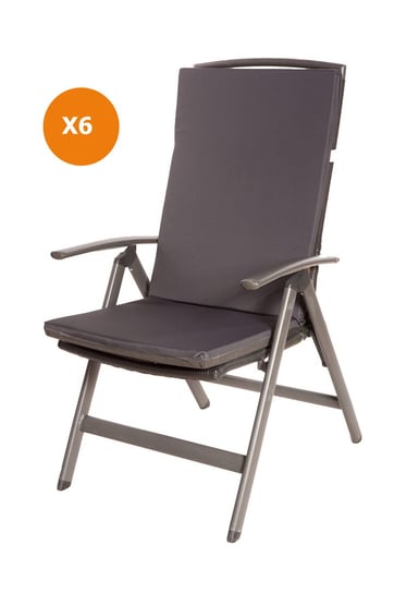 Poduszki na fotel ogrodowy, 110x47x4cm, komplet 6szt., antracyt poduszki ogrodowe, płaska poduszka, poduszka na krzesło z wysokim oparciem, poduszka na meble ogrodowe/ Setgarden Inna marka