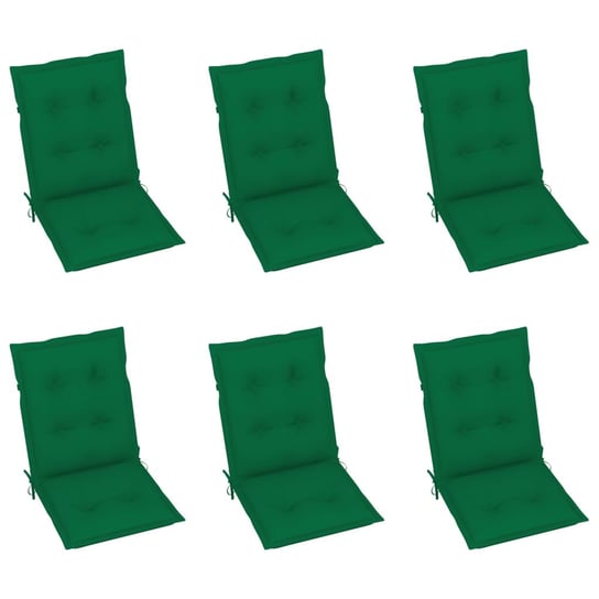 Poduszki na krzesła ogrodowe, 6 szt., zielone, 100x50x7 cm vidaXL