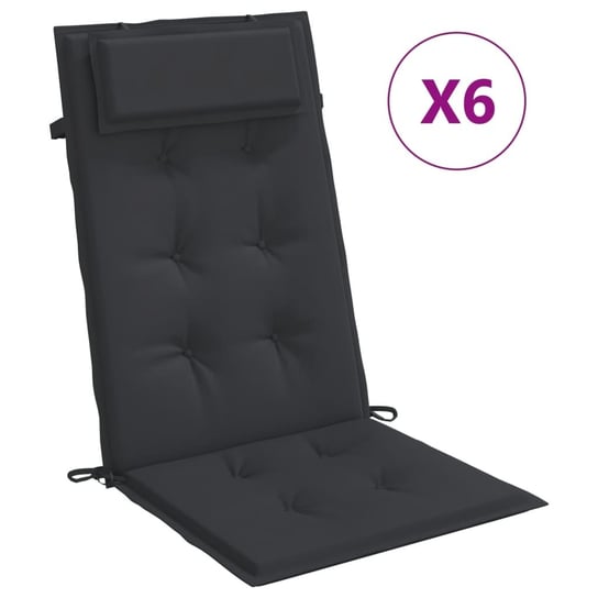 Poduszki na krzesła z wysokim oparciem, 6 szt., cz vidaXL