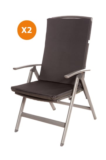 Poduszki na krzesło i fotel ogrodowy 110x47x4cm, czarny komplet 2szt., poduszka na meble ogrodowe, poduszka zewnętrzna, poduszka ogrodowa/ Setgarden Inna marka