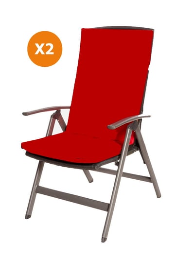Poduszki na krzesło i fotel ogrodowy 110x47x4cm, czerwony komplet 2szt., poduszka na meble ogrodowe, poduszka zewnętrzna, poduszka ogrodowa/ Setgarden Inna marka