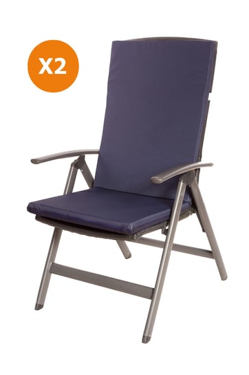 Poduszki na krzesło i fotel ogrodowy 110x47x4cm, granatowy komplet 2szt., poduszka na meble ogrodowe, poduszka zewnętrzna, poduszka ogrodowa/ Setgarden Inna marka