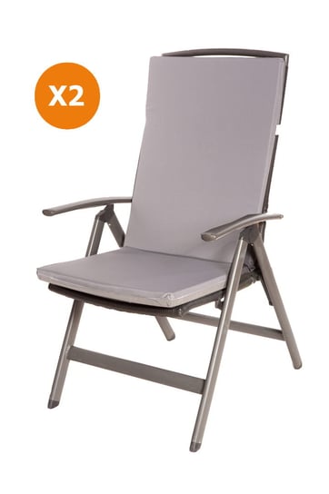Poduszki na krzesło i fotel ogrodowy 110x47x4cm, szary komplet 2szt., poduszka na meble ogrodowe, poduszka zewnętrzna, poduszka ogrodowa/ Setgarden Inna marka
