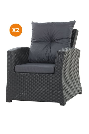 Poduszki na krzesło ogrodowe, czarne, 52x56x7cm+ 50x56cm.,2szt. Inna marka